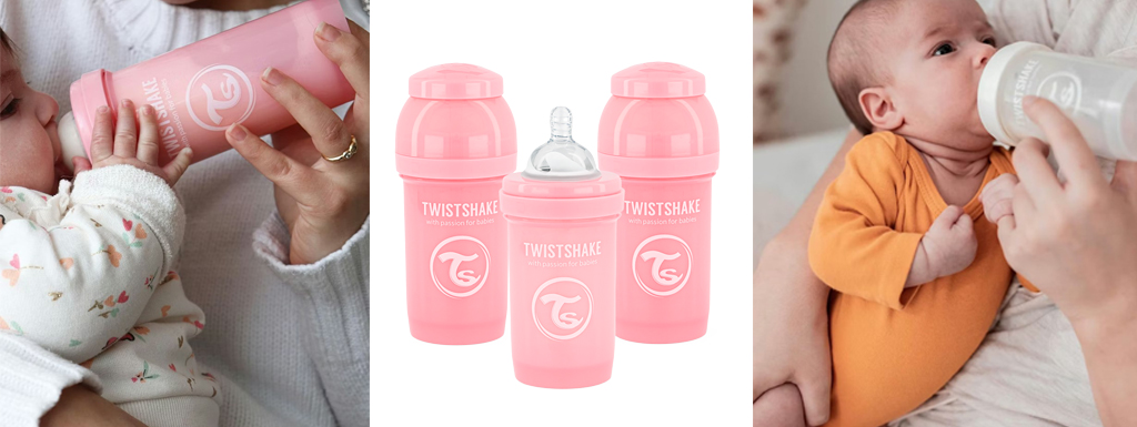 Baby Bottles (1) Twistshake Anti-colic Glass bottle 260mL Pastel Grey